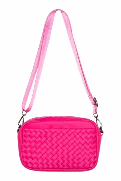 Katydid Woven Cross Body Bag In Hot Pink