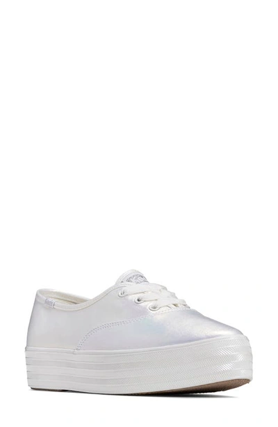 Keds Point 2 Platform Trainer In White Canvas