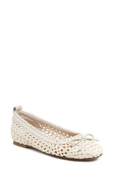 Kelsi Dagger Brooklyn Frankie Crochet Ballet Flat In Shell