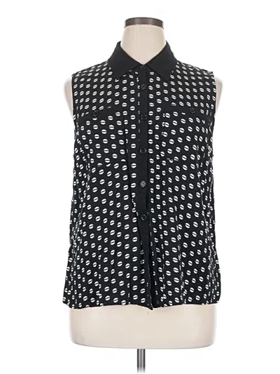 Pre-owned Kenar Sleeveless Button Down Shirt In Black