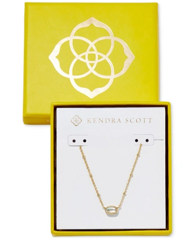 Kendra Scott Gold-tone Mother Of Pearl Or Nano Gem Bead Frame Pendant Necklace, 13-1/2" + 4" Extender In Gold Ivory