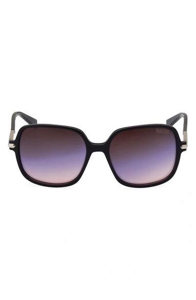 Kenneth Cole 56mm Gradient Rectangular Sunglasses In Black