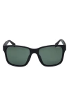 Kenneth Cole 57mm Rectangular Sunglasses In Matte Black / Green