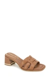 Kenneth Cole New York Harper Block Heel Sandal In Cognac- Leather