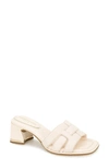 Kenneth Cole New York Harper Block Heel Sandal In Pearl- Leather