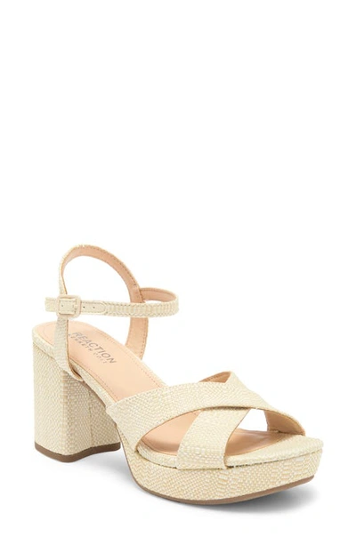 Kenneth Cole Reaction Reeva Platform Sandal In Natural Weave