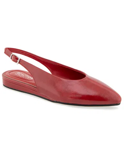 Kenneth Cole Reaction Women's Brianna Pointed Toe Slingback Faux Leather Flats In Dark Red