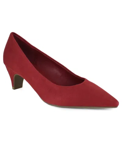 Kenneth Cole Reaction Women's Marist Faux Leather Slip-on Pumps In Red Dahlia Micro