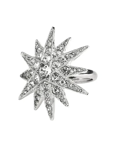 Kenneth Jay Lane Crystal-emellishment Ring In Metallic