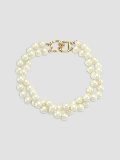 Kenneth Jay Lane Women's 2-row Twisted Glass Pearl Choker Necklace In Ivory