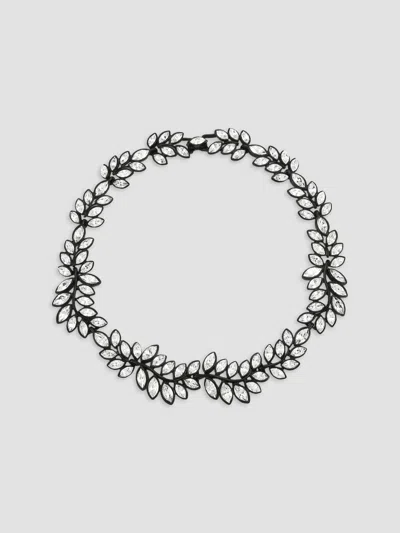 Kenneth Jay Lane Women's Black Enamel & Crystal Leaf Choker Necklace In Black Crystal