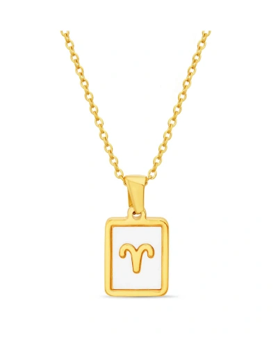 Kensie Gold-tone Aries Tag Pendant Necklace