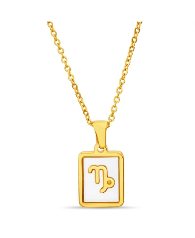 Kensie Gold-tone Capricorn Tag Pendant Necklace