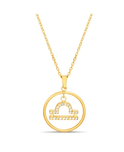 Kensie Gold-tone Libra Dangle Round Pendant Necklace