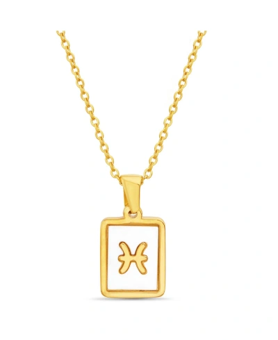 Kensie Gold-tone Pisces Tag Pendant Necklace