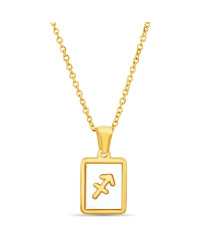 Kensie Gold-tone Sagittarius Tag Pendant Necklace