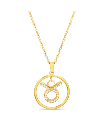 Kensie Gold-tone Taurus Dangle Round Pendant Necklace