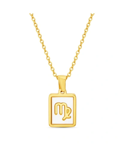 Kensie Gold-tone Virgo Tag Pendant Necklace