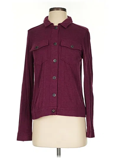 Pre-owned Kensie Long Sleeve Button Down Shirt In Burgundy