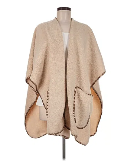 Pre-owned Kensie Poncho In Tan