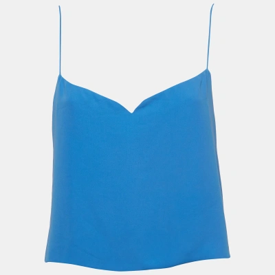 Pre-owned Kenzo Blue Crepe Sweetheart Neck Strappy Top M