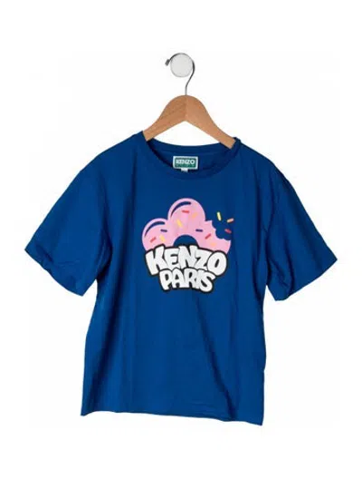 Pre-owned Kenzo Kids' Cotton Graphic Print T Shirt In Blue