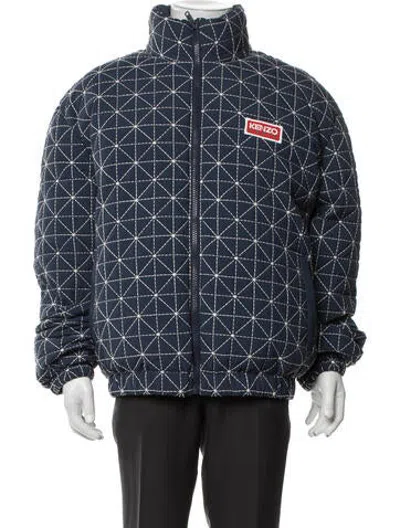 Pre-owned Kenzo Graphic Print Bomber Jacket W/ Tags In Blue