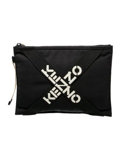 Pre-owned Kenzo Nylon Clutch In Black