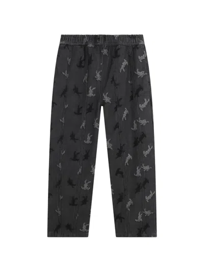 Kenzo Kids' Rabbit-pattern Jeans In Gray