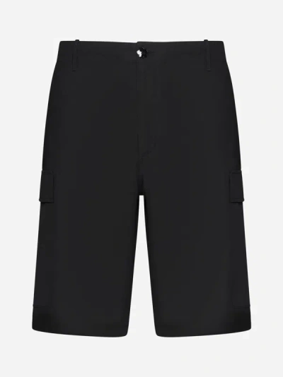 Kenzo Workwear Cotton Cargo Shorts In Black