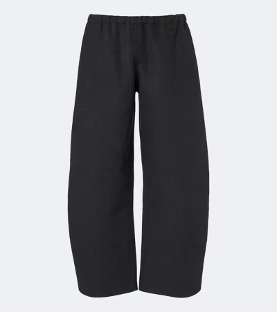 Khaite Clover Wool Barrel-leg Pants In Grey