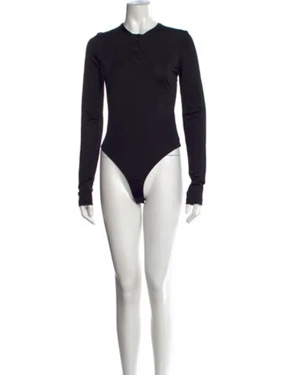 Pre-owned Khaite Crew Neck Long Sleeve Bodysuit W/ Tags In Black