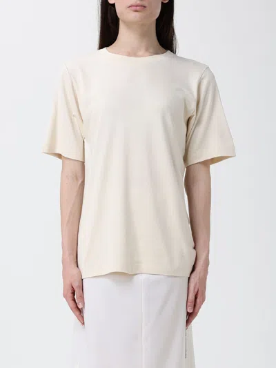Khaite Crewneck Pure Silk T-shirt With Relaxed Fit In White