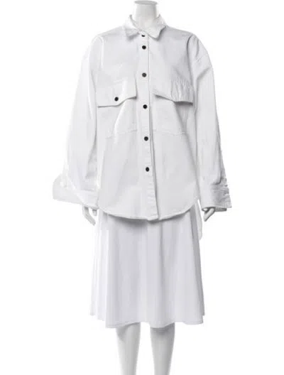 Pre-owned Khaite Denim Jacket In White