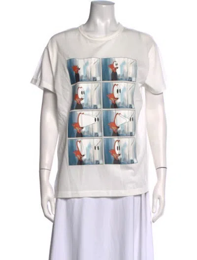 Pre-owned Khaite Graphic Print Crew Neck T-shirt In White