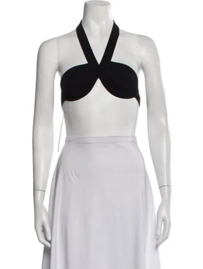 Pre-owned Khaite Halterneck Sleeveless Sports Bra In Neutrals