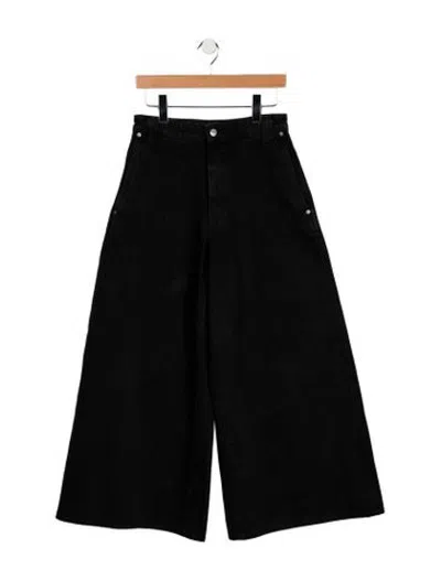 Pre-owned Khaite High-rise Wide Leg Jeans In Black