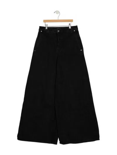Pre-owned Khaite High-rise Wide Leg Jeans In Black