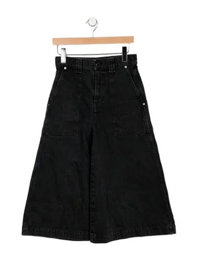 Pre-owned Khaite High-rise Wide Leg Jeans In Black