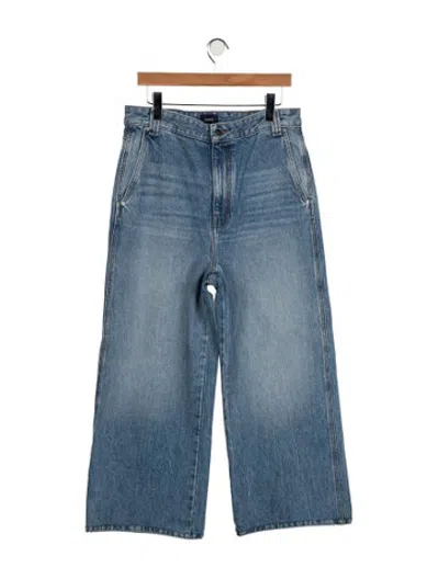 Pre-owned Khaite High-rise Wide Leg Jeans In Blue