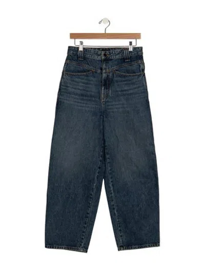 Pre-owned Khaite High-rise Wide Leg Jeans In Blue