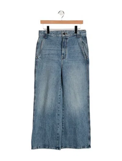 Pre-owned Khaite High-rise Wide Leg Jeans In Blue