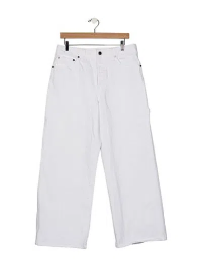 Pre-owned Khaite High-rise Wide Leg Jeans In White