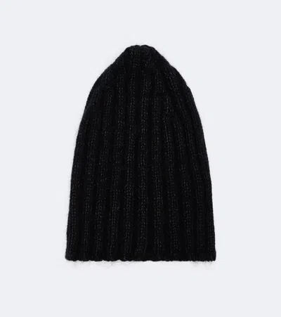 Khaite Lake Cashmere, Mohair, And Silk Beanie In Black