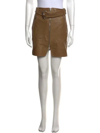 Pre-owned Khaite Lambskin Mini Skirt In Neutrals