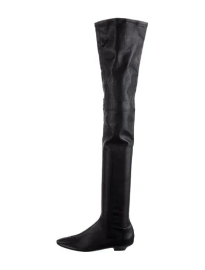 Pre-owned Khaite Leather Boots In Black