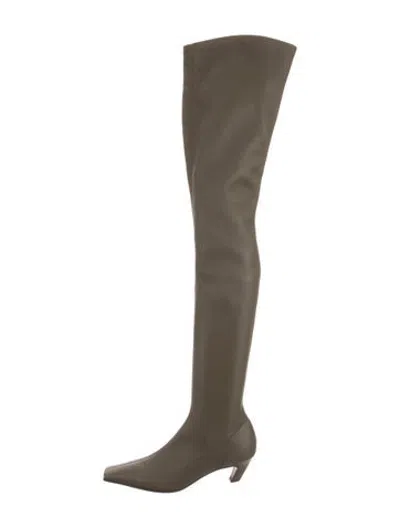Pre-owned Khaite Leather Boots In Green