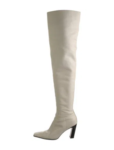 Pre-owned Khaite Leather Boots In Neutrals