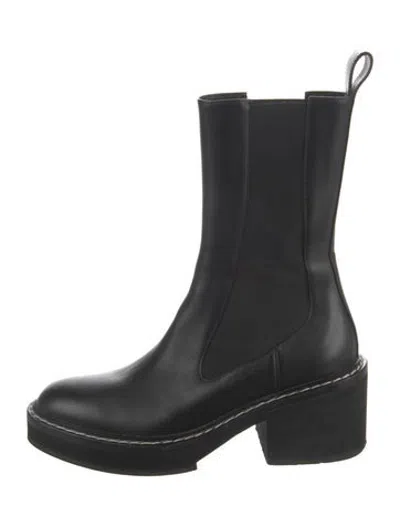 Pre-owned Khaite Leather Chelsea Boots In Black