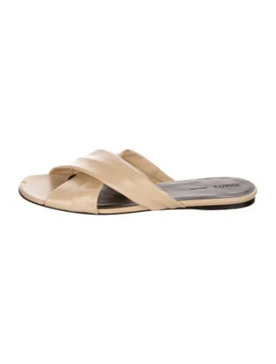 Pre-owned Khaite Leather Cutout Accent Slides In Neutrals
